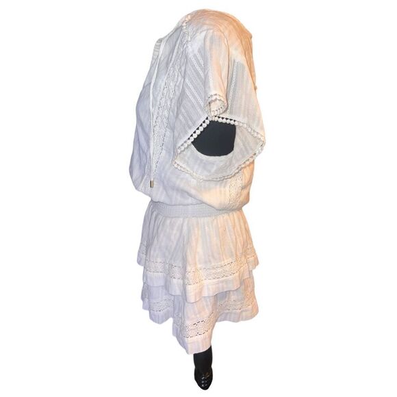 Melissa Odabash Georgie white lace ruffle charming crochet dress large - Picture 6 of 11